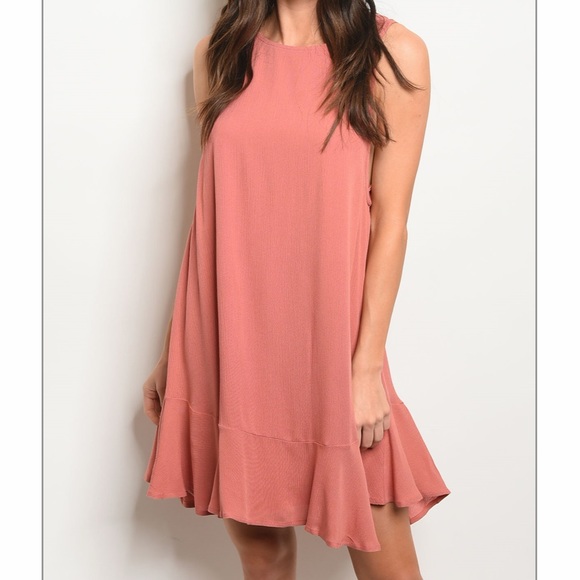 Wine Color, Scoopback Sleeveless Dress - Picture 7 of 8